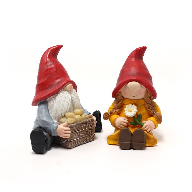 Resin Couple Dwarf Decoration Creative Courtyard Garden Elf Dwarf