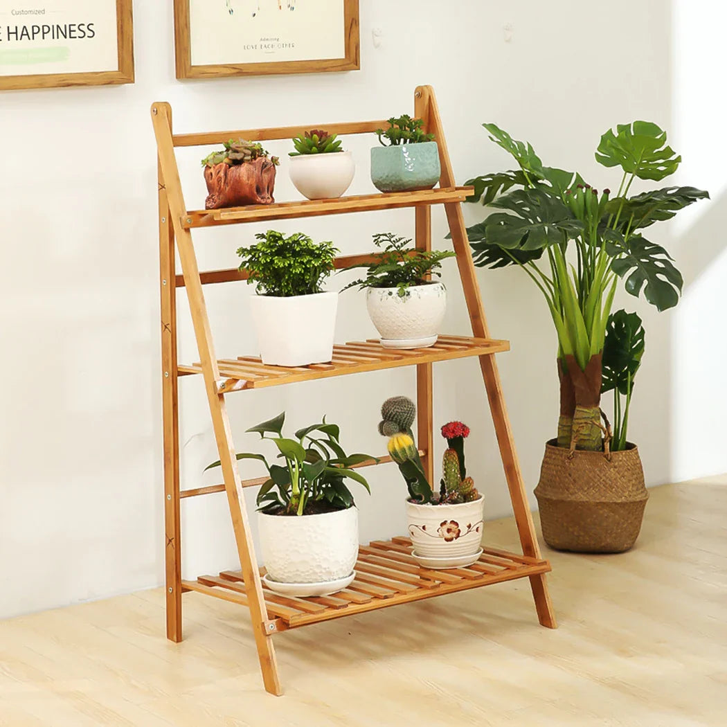 DecorBites™ Bamboo 3 Tier Plant Shelf Stand